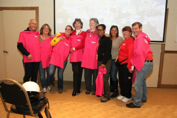 Pink shirts for the ladies who rode to Virginia City in 2012